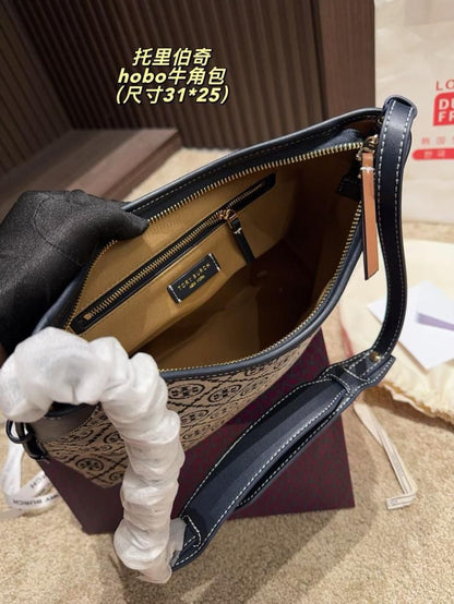 Tory Burch T Monogram Medium Large Hobo Bag
