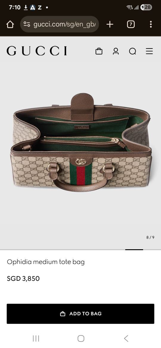 Gucci Ophidia Handbag With Key Charm