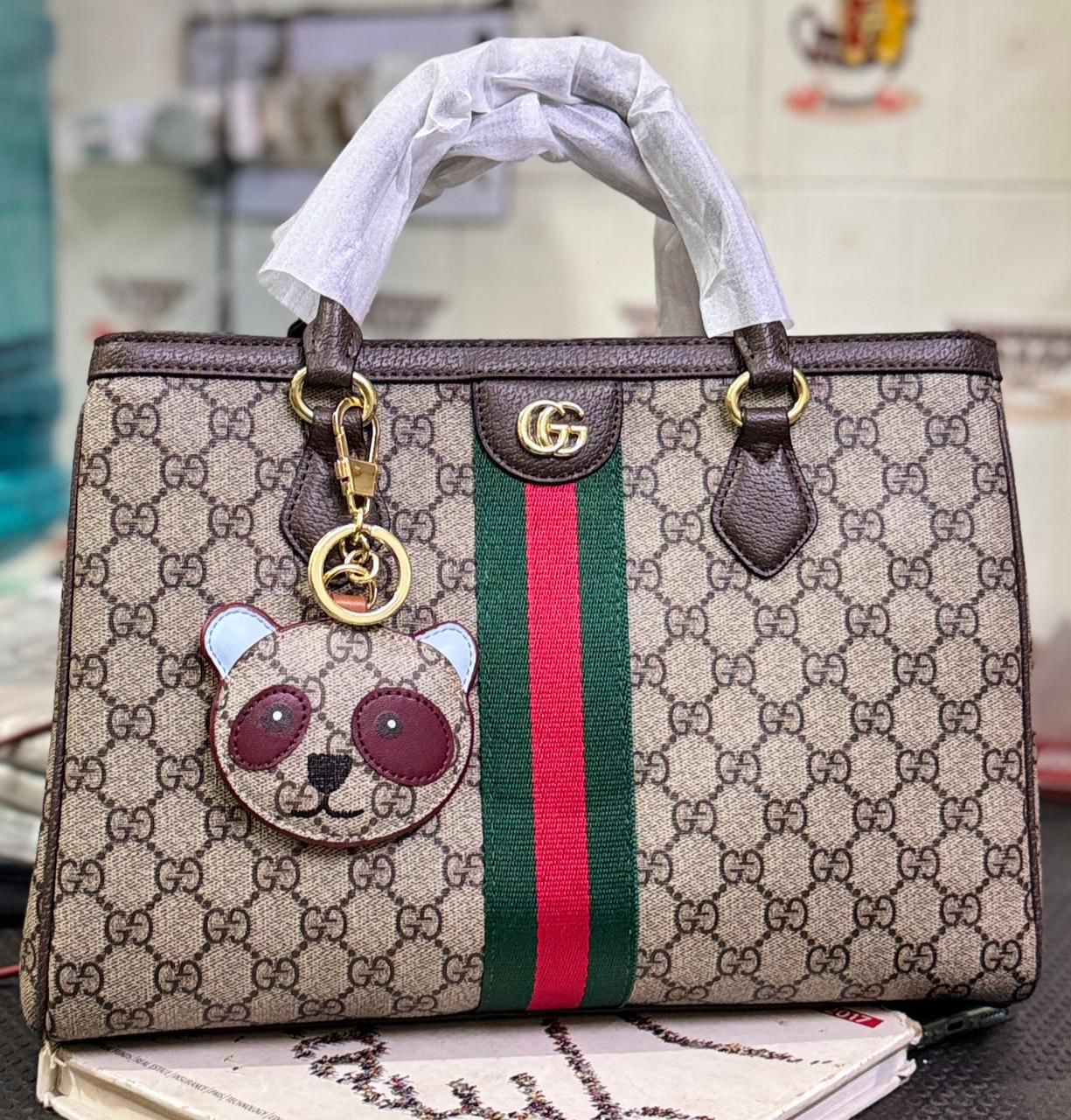 Gucci Ophidia Handbag With Key Charm