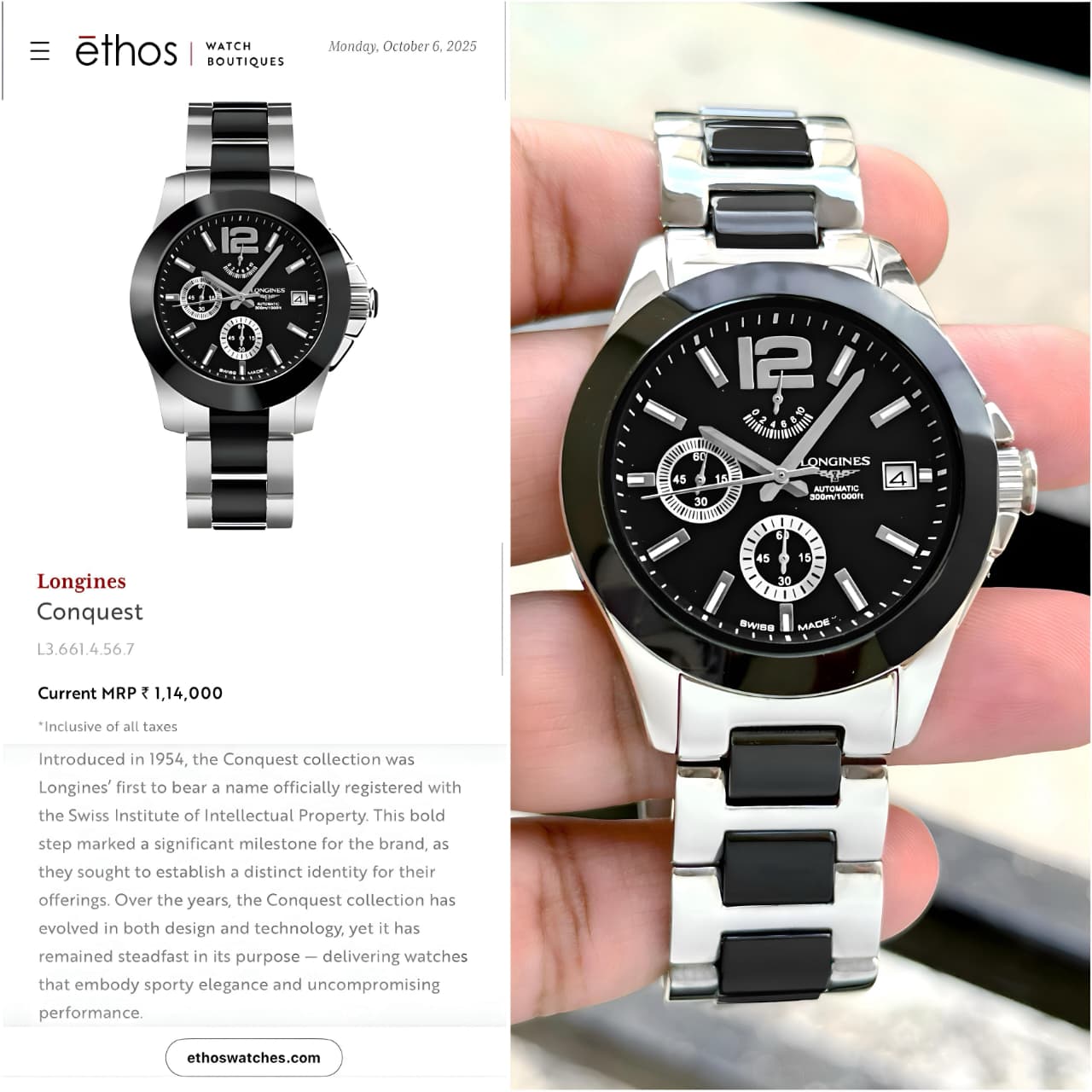 Logines Conquest Ceramic Chronograph Original Model Series Now Available