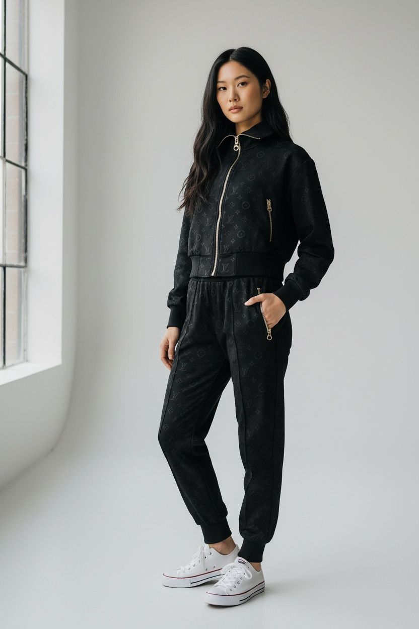 Louis Vuitton Black Embossed Tracksuit