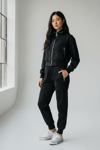 Louis Vuitton Black Embossed Tracksuit