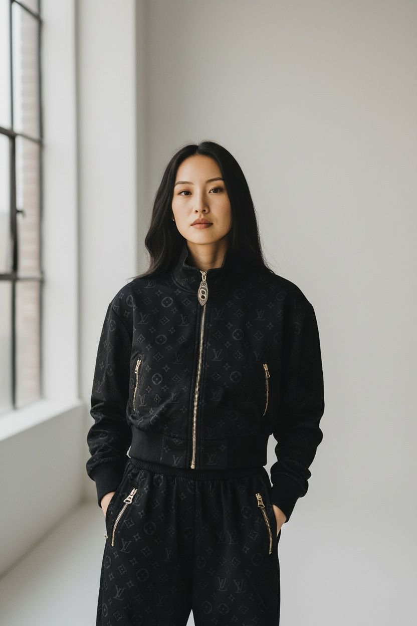 Louis Vuitton Black Embossed Tracksuit