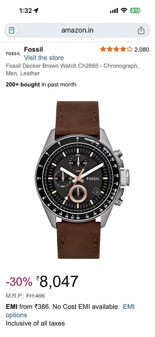 Fossil Decker Chronograph Watch