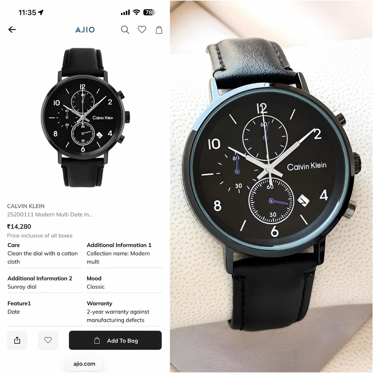 Calvin Klein Modern Chronograph Original Model Series Now Available