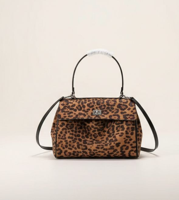 Balenciaga Rodeo Medium Sized Leopard Shoulder Bag