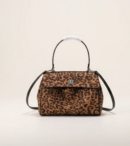 Balenciaga Rodeo Medium Sized Leopard Shoulder Bag