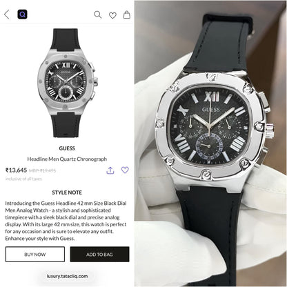 Guess Men's Exclusive Headline Original Model Series Now Available