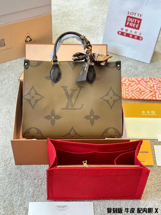 LOU-IS VU-IT-TON ON THE GO ORGANISER SERIES MEDIUM TOTE BAG