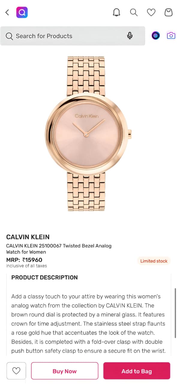 Ca-l-vin Klein Burst Rose Gold Original Model Series Now Available