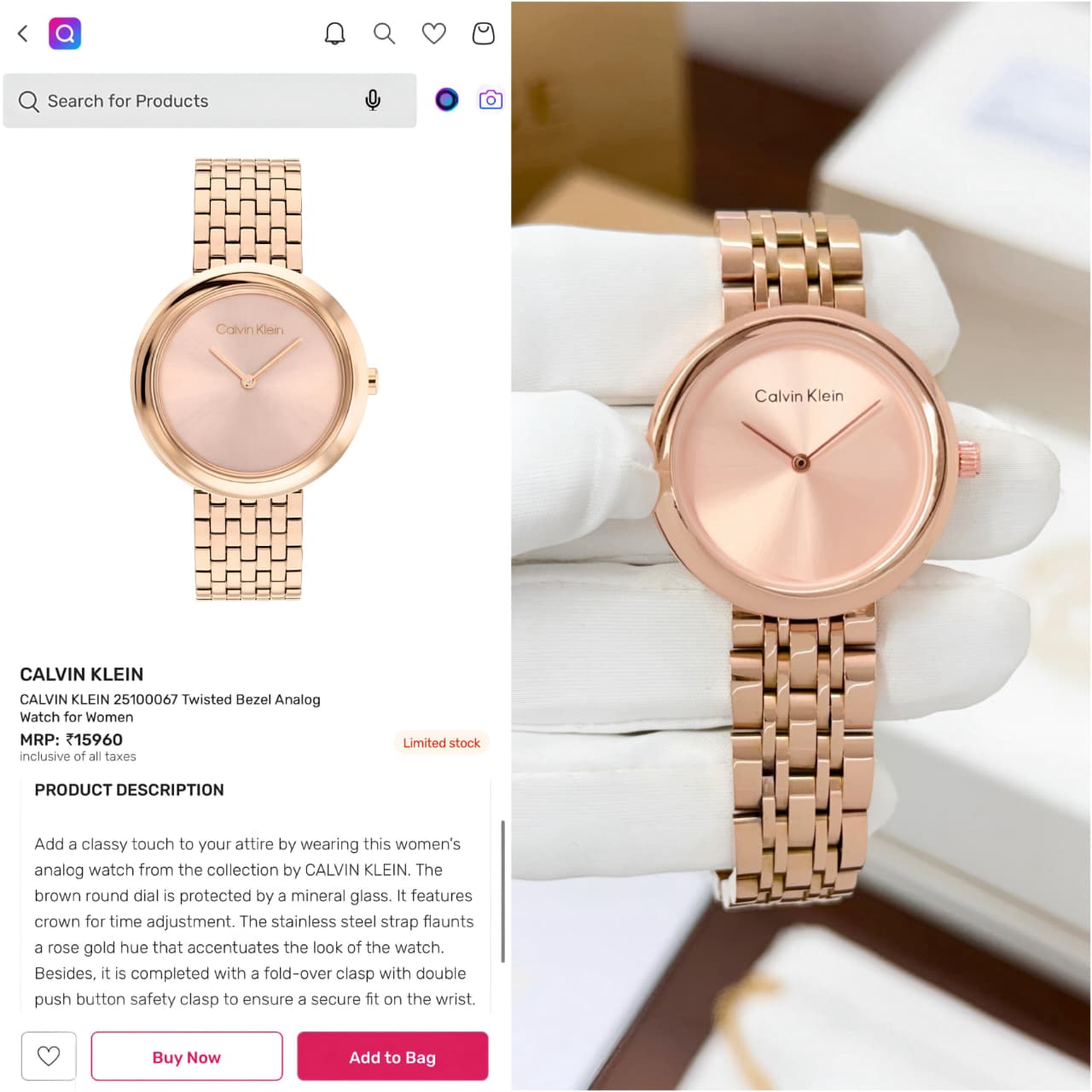 Ca-l-vin Klein Burst Rose Gold Original Model Series Now Available