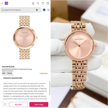 Ca-l-vin Klein Burst Rose Gold Original Model Series Now Available