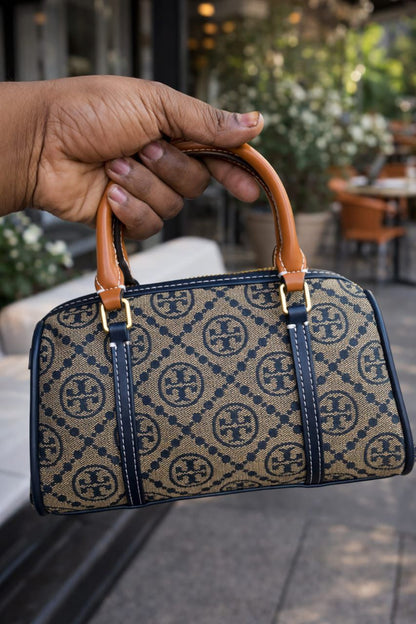 TO-RY BUR-CH T MONOGRAM SATCHEL SPEEDY BAG