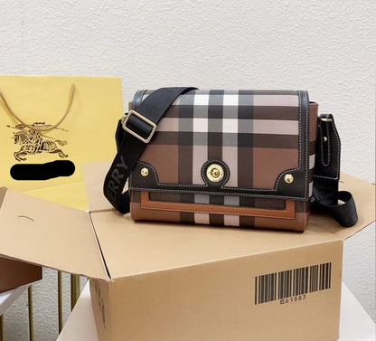 BUR-BER-RY VINTAGE NOTE CROSSBODY BAG WITH BROAD STRAP