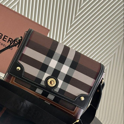 BUR-BER-RY VINTAGE NOTE CROSSBODY BAG WITH BROAD STRAP