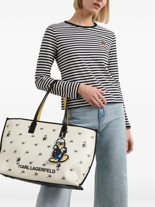 KAR-L LA-GER-FELD X DONALD DUCK PRINT & TASSLE TOTE BAG