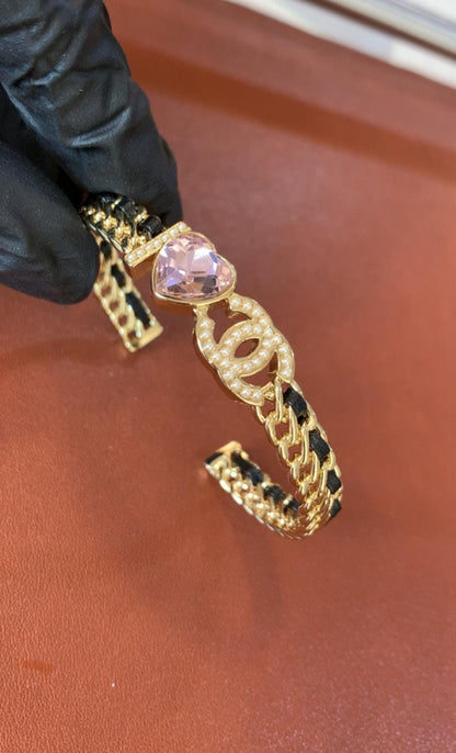 CHA-NEL Cuff Diamond Bracelet