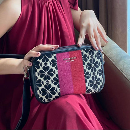 KATE SPADE JACQUARD STRIPE CAMERA BAG