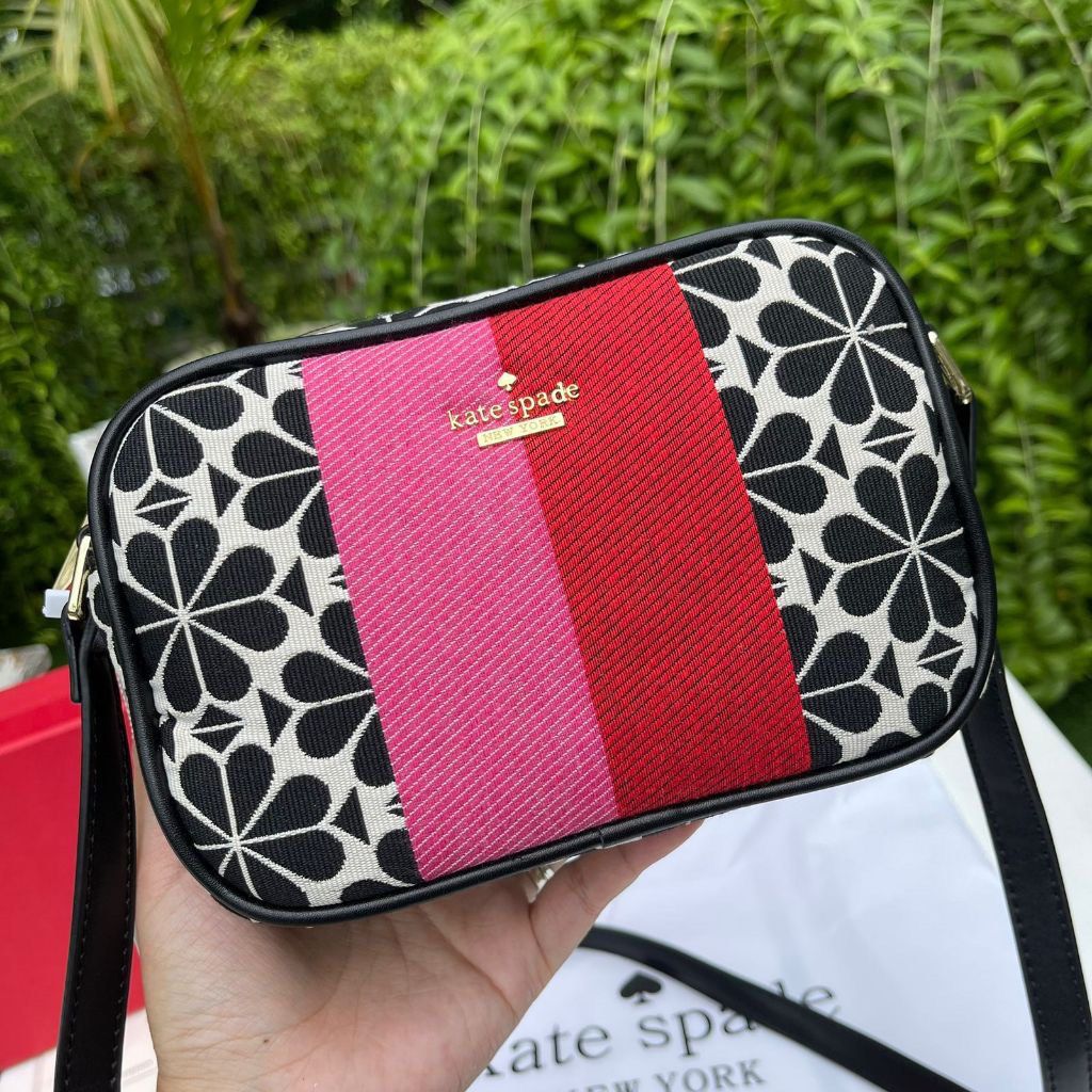 KATE SPADE JACQUARD STRIPE CAMERA BAG