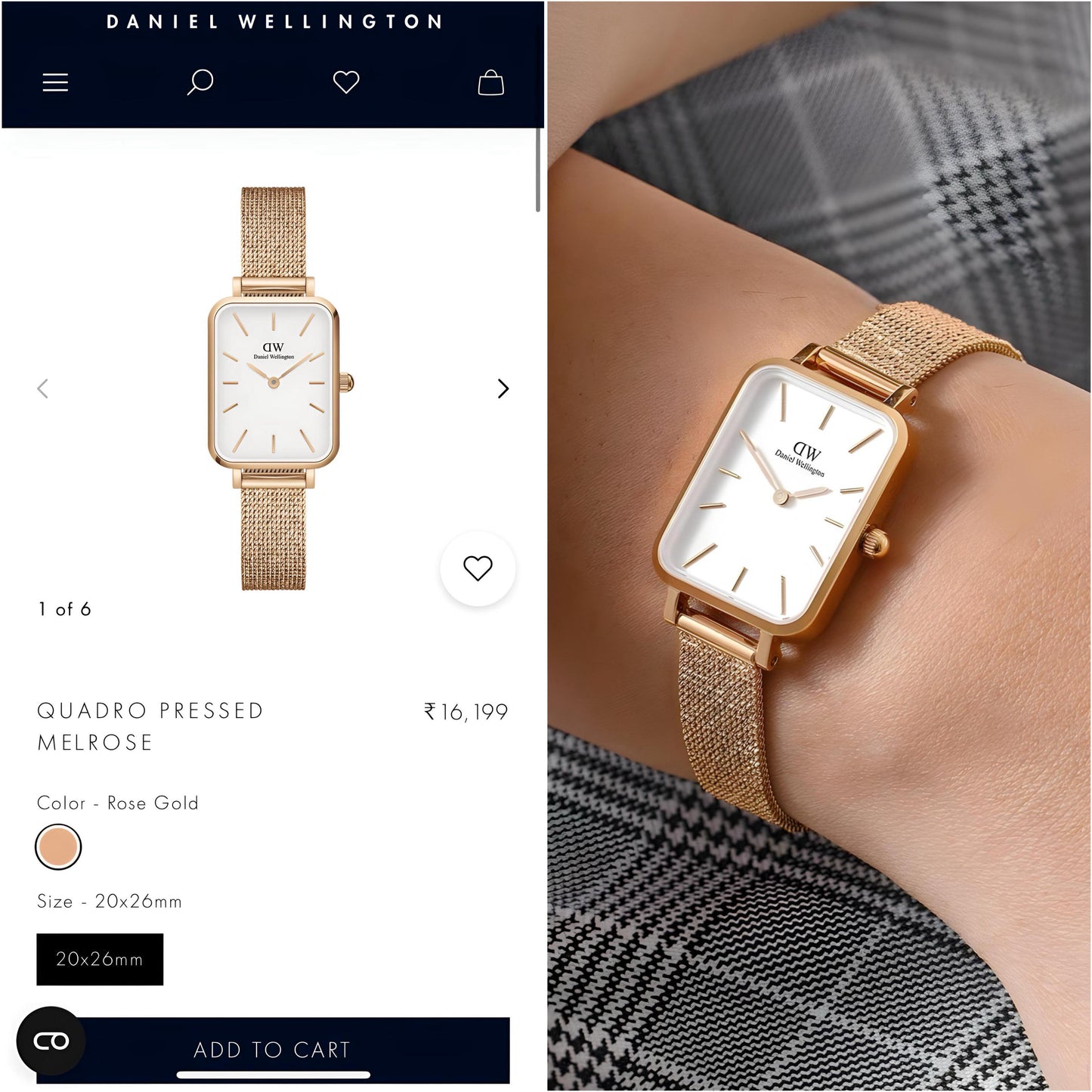 Daniel Wellington Black Premium Women's Japanese Quadro Collection