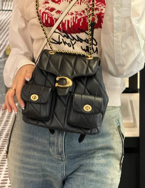 COACH TABBY CHAIN QUILTED BACKPACK