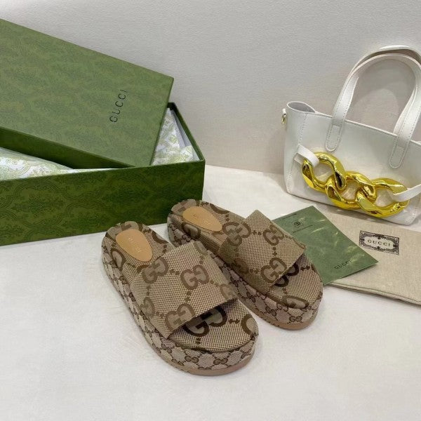 Gucci GG Marmont Platform Slide Sandal