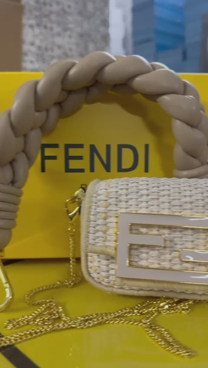 FENDI NANO JUTE BAGUETTE MULTI PURPOSE NANO BAG